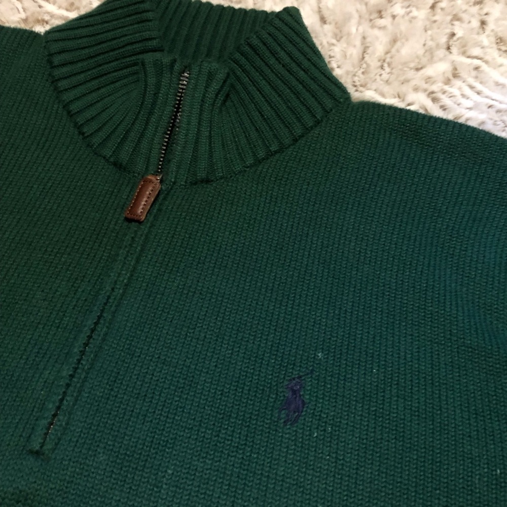 Polo sweater green long neck